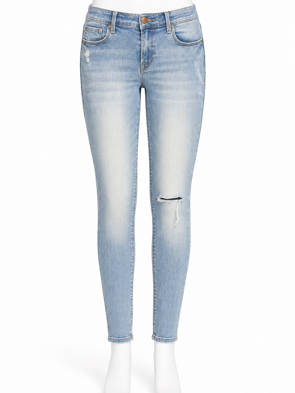 Old Navy Light Wash Ankle Skinny Jeans with Knee Rip